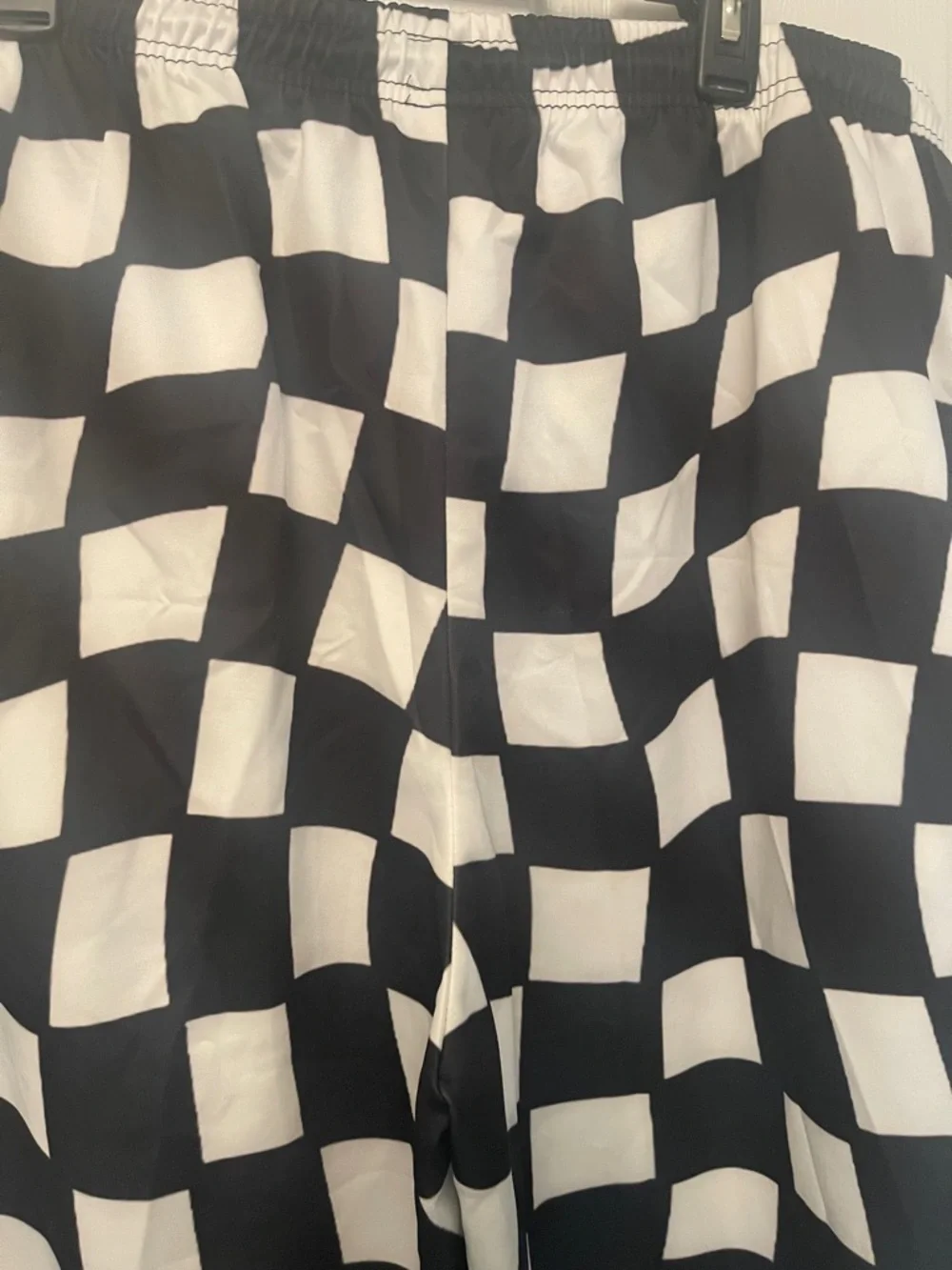 Black and White Checkerboard Jogger Pants - Picture 6 of 7